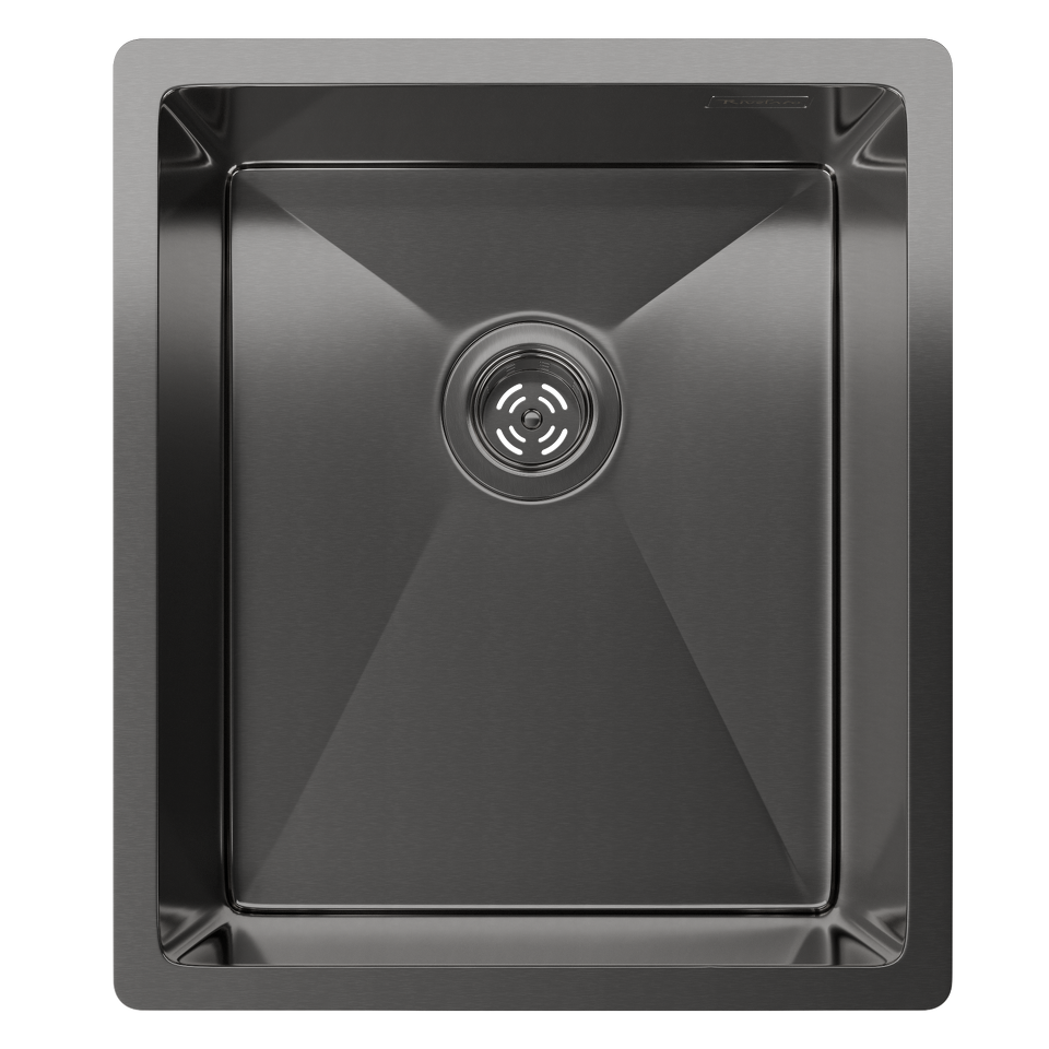 Фото Металлическая мойка Rivelato RINOX 3844 UN PVD black нерж.сталь подстольный монтаж 1 чаша 380*440*200 мм