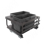 Превью картинка Vibo KOMBI 2.0 MINI M60W Система сортировки и хранения, 2 емкости (20л+20л), креп. фасада, полн.выдв., плавн.закр. направл. Nova Pro (MKOMBI2GME602SCGM) #1