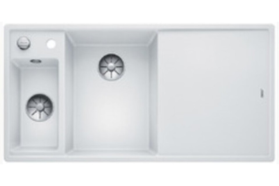 Фото Гранитная мойка Blanсo BLANCO AXIA III 6 S-F белый чаша слева, доска стекло c кл.-авт. InFino®