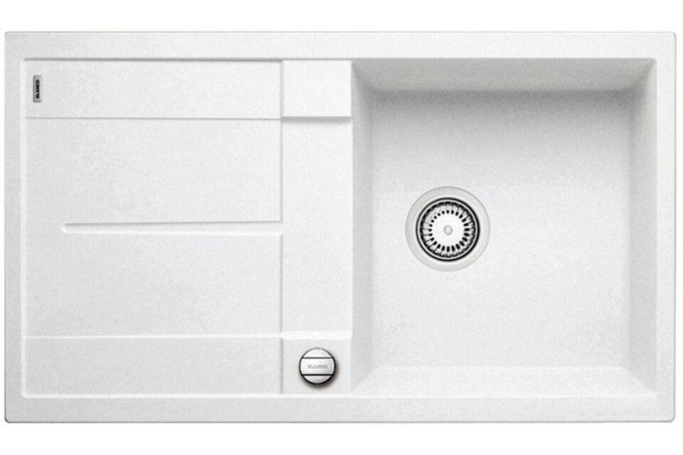 Фото Гранитная мойка Blanсo METRA 5 S-F SILGRANIT PuraDur белый с клапаном-автоматом
