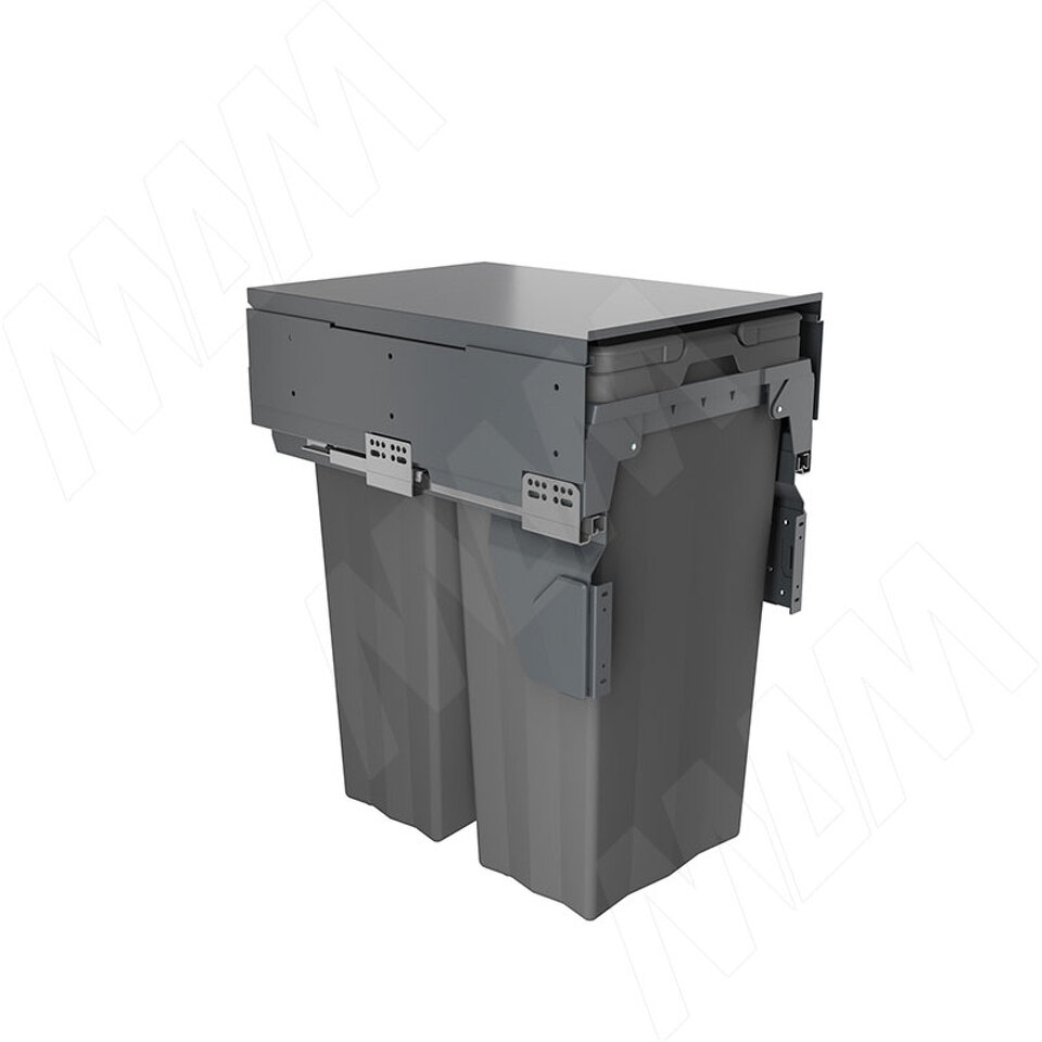 Фото PULSE PROBOX F40 Система сортировки и хранения, 2 емкости (2x31), креп. фасада, полн.выдв., плавн.закр., крышка-полка, графит (MBN402-62DGMID)