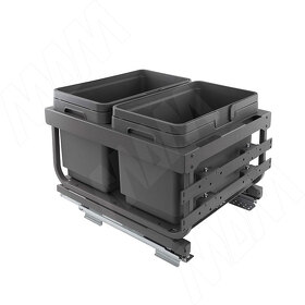 Картинка Vibo KOMBI 2.0 MINI M40W Система сортировки и хранения, 2 емкости (12л+12л), креп. фасада, полн.выдв., плавн.закр. направл. Nova Pro (MKOMBI2GME402SCGM)