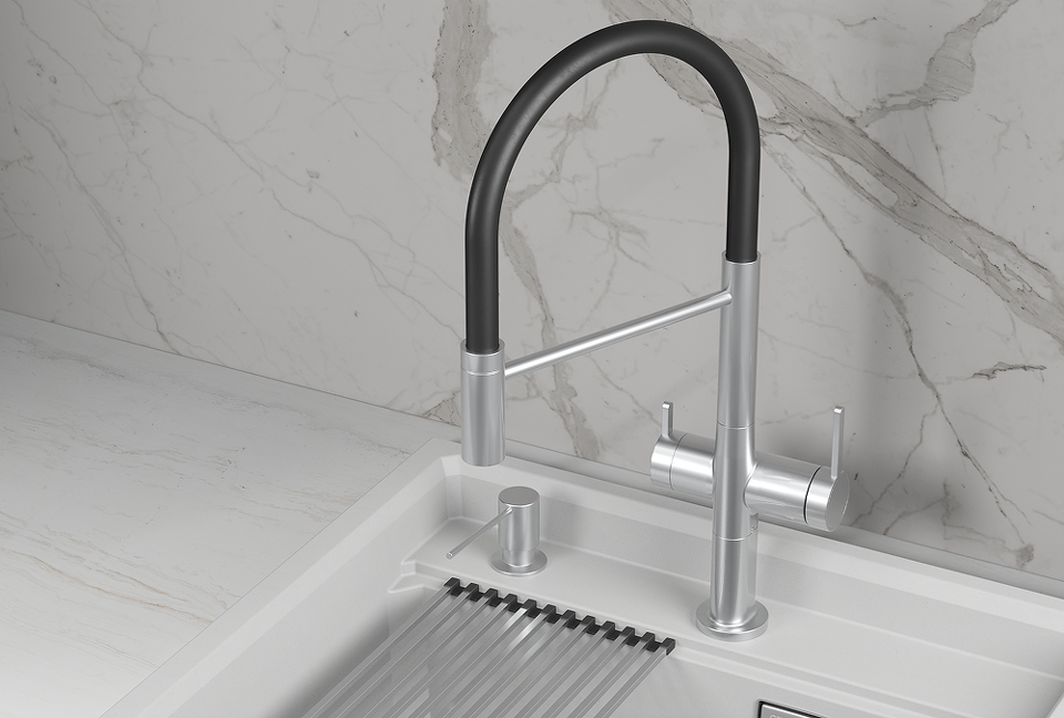 Фото Смеситель для кухни GRANULA 8277, НЕРЖ