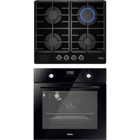 Картинка Haier духовой шкаф HOX-P11CGB + газовая варочная панель HHX-G64CNSB