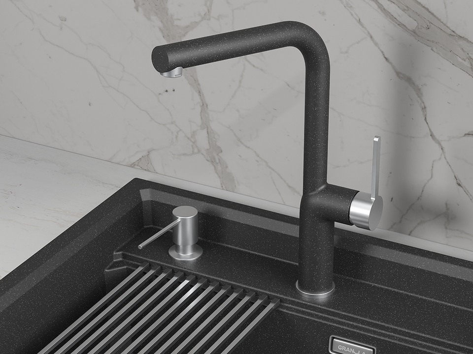 Фото Смеситель для кухни GRANULA 9502, ЧЕРНЫЙ
