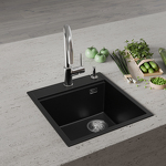 Превью картинка Гранитная мойка Rivelato TESORO 455-R 1-чаш 450*510 Черный 502 #3