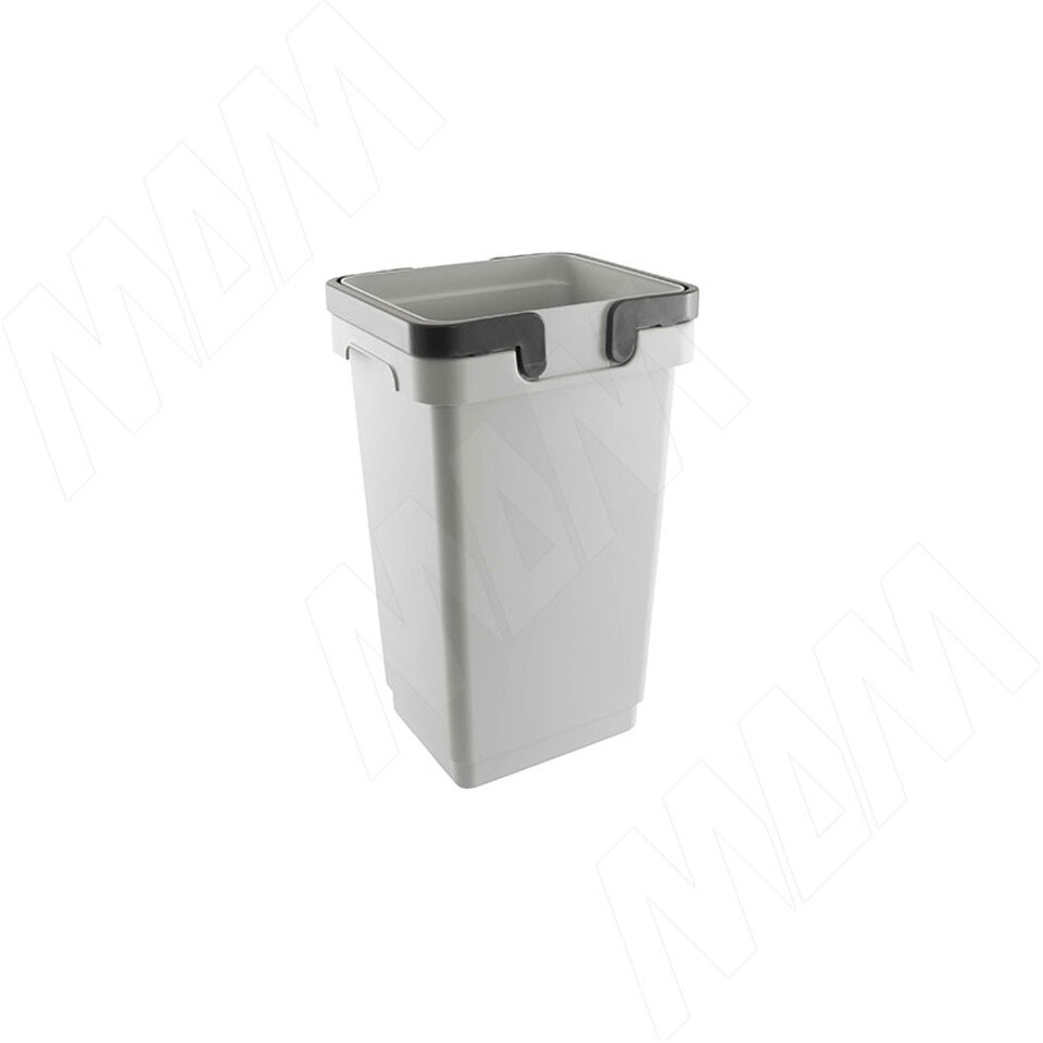 Фото Vibo SINGLE S Ведро с ручками, пластик, объем 10л, H=370мм, цвет серый (SM10G)