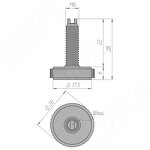 Превью картинка Permo Ножка мебельная, М6x20, черная (PI10 M6 X 20) #3