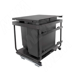 Картинка Vibo KOMBI 2.0 M60W Система сортировки и хранения, 2 емкости (33л+33л), креп. фасада, полн.выдв., плавн.закр., направл. Nova Pro, крышка-полка (KOMBI2GME602SCGMRF)
