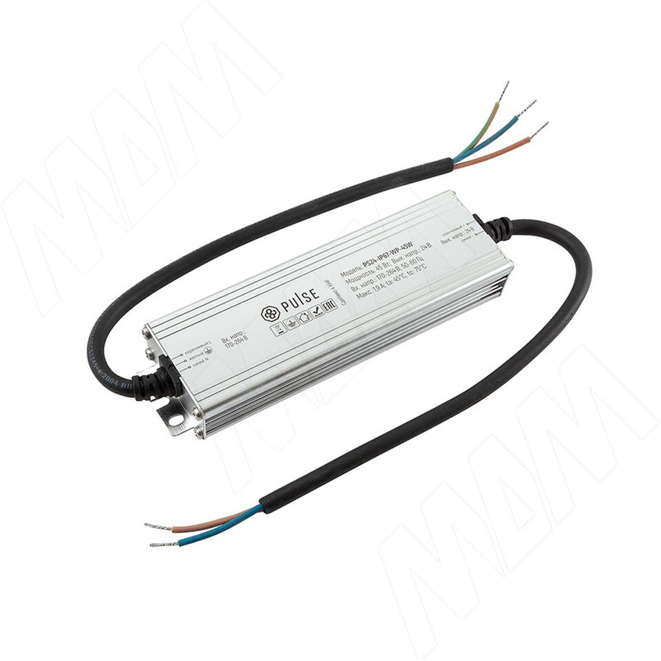 Фото PULSE ВОТЭРПРУФ Блок питания AC-230/DC-24V, IP67, 45W, WATERPROOF (PS24-IP67-WP-45W)