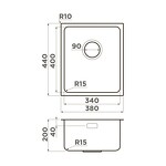 Превью картинка Металлическая мойка Omoikiri Tadzava 38-U/I Ultra 15-IN нерж. сталь/нержавеющая сталь #4