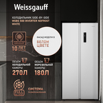 Превью картинка  Холодильник side by side Weissgauff WSBS 500 Inverter NoFrost White #2