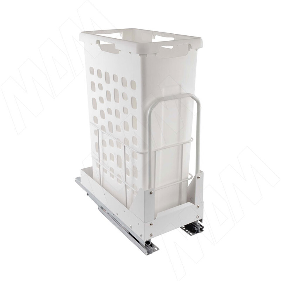 Фото PULSE HAMPER LW30 Корзина для белья выдвижная, 1 емкость (35л), напр.полн.выдв., плавн.закр., цвет белый (LHW301-35WT)