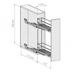 Превью картинка Vibo ROUND Двухуровневая корзина 200 мм (бутылочница), бок. крепл. прав., направляющие Nova Pro (ELQGMSL202DXC) #2