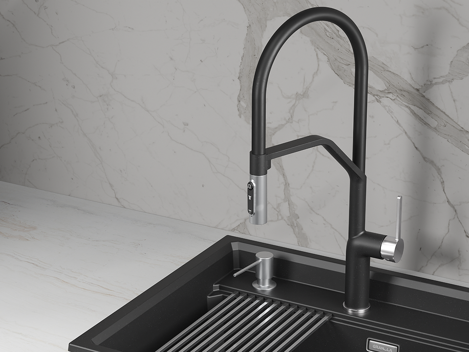 Фото Смеситель для кухни GRANULA 9012, ШВАРЦ