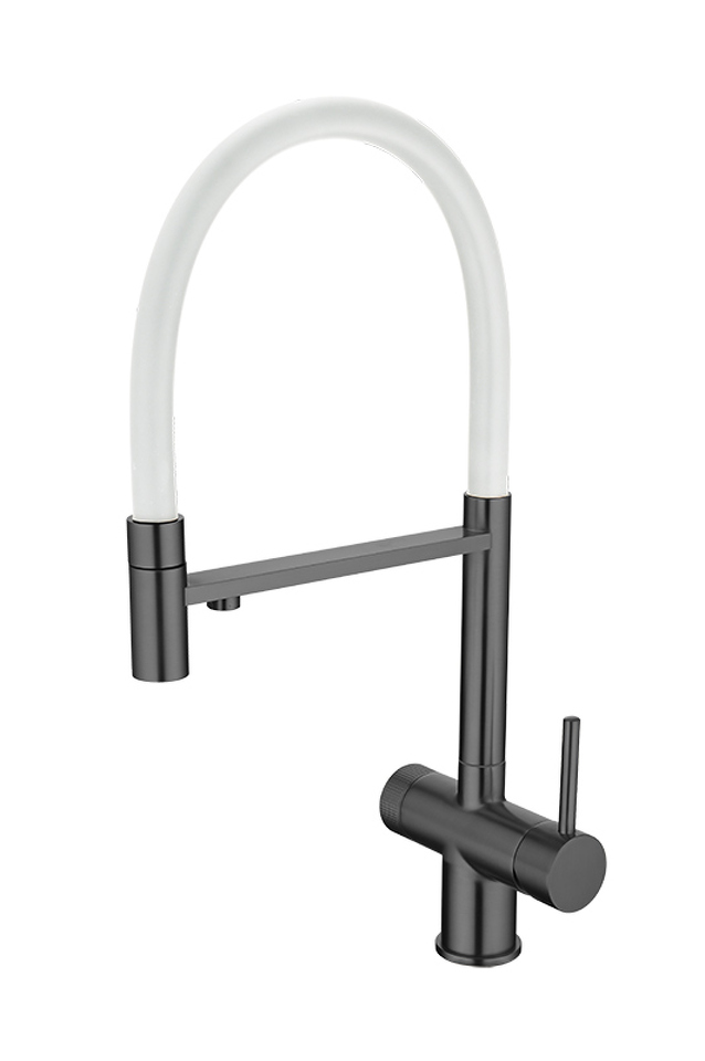 Фото Смеситель для кухни EMAR ЕС - 7024WHT PVD Dark