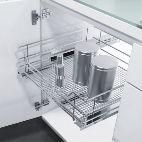 Картинка Vauth-Sagel Корзина SAPHIR, распашной фасад 500 мм, хром