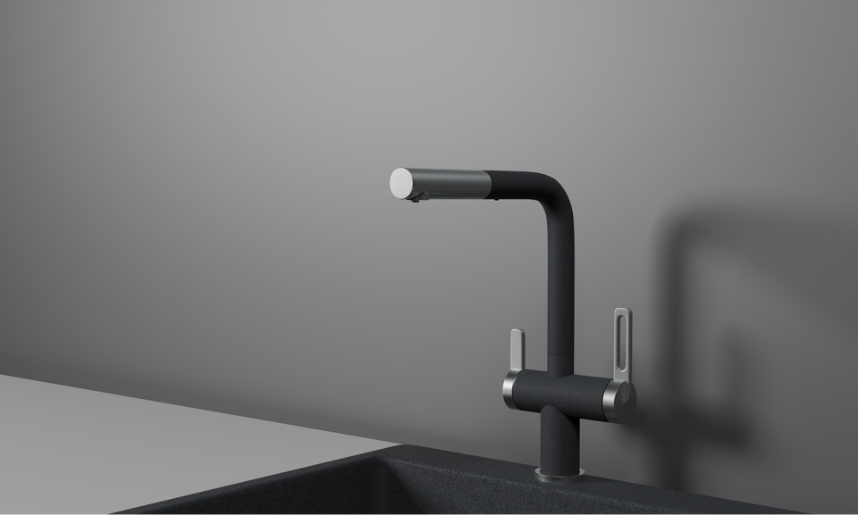 Фото Смеситель для кухни GRANULA 8170, ГРАФИТ