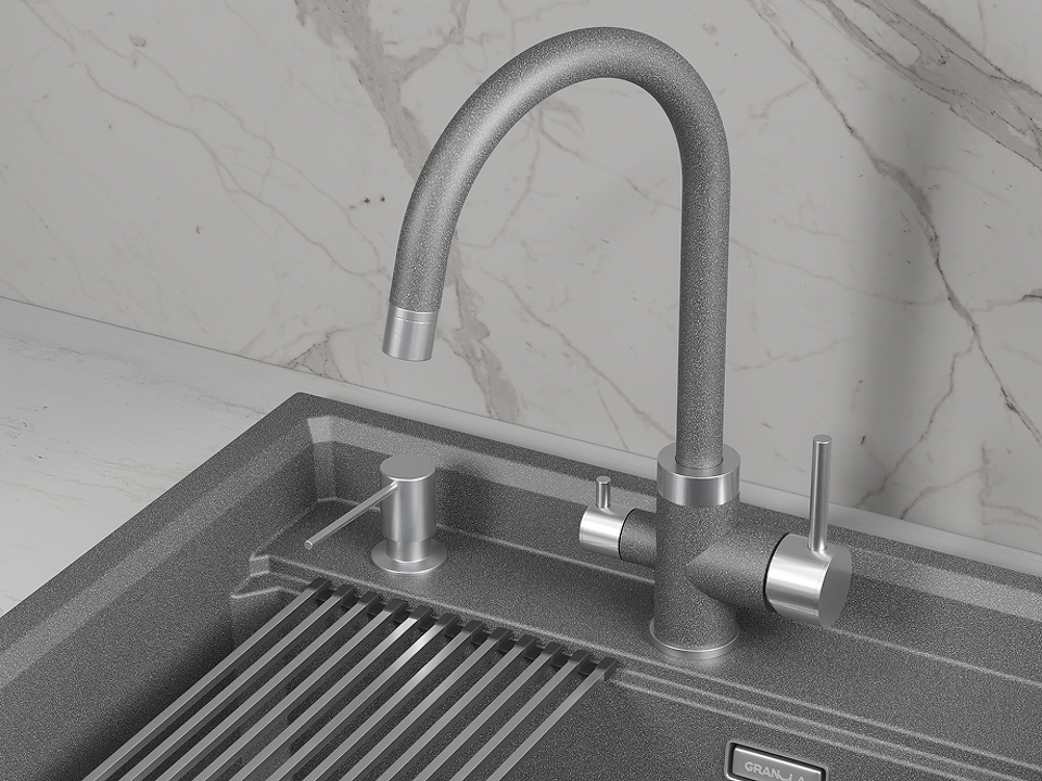Фото Смеситель для кухни GRANULA 5169, ГРАФИТ