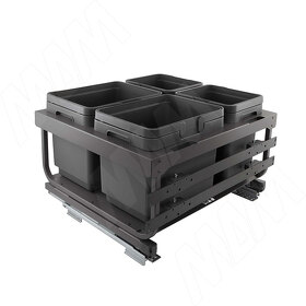 Картинка Vibo KOMBI 2.0 MINI M60W Система сортировки и хранения, 4 емкости (12л+12л+7л+7л), креп. фасада, полн.выдв., плавн.закр. направл. Nova Pro (MKOMBI2GME604SCGM)