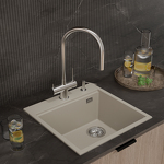 Превью картинка Гранитная мойка Rivelato TESORO 505-R 1-чаш 500*510 Топаз 703 #3