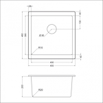 Превью картинка Гранитная мойка ЕМАР EMQ-1455.P Антрацит #2