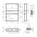 Превью картинка PULSE Металлокаркас-стеллаж 570х980х120мм на 4 полки, черный (RAL 9005, муар) (MF.11.570х980х120.BLC) #5
