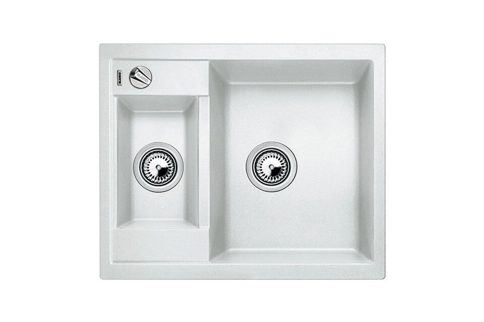 Фото Гранитная мойка Blanсo METRA 6 SILGRANIT PuraDur белый с клапаном-автоматом