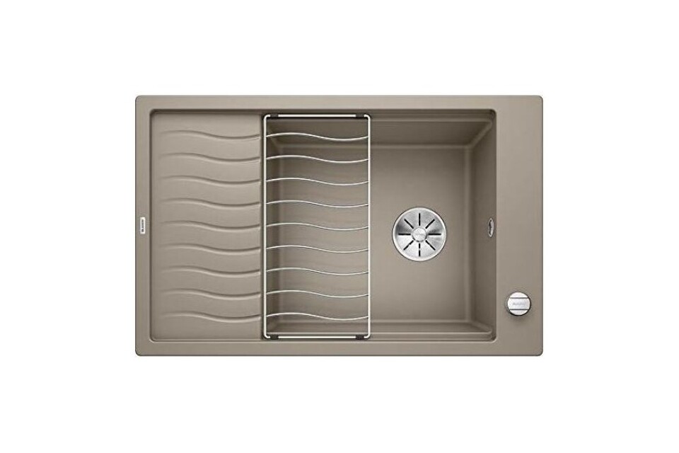 Фото Гранитная мойка Blanсo ELON XL 6S SILGRANIT PuraDur серый беж с клапаном-автоматом InFino
