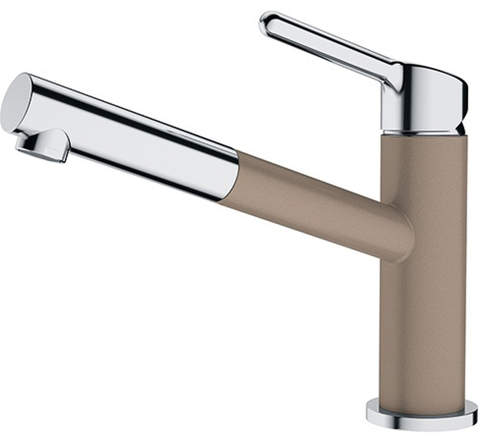Фото Смеситель для кухни Franke Orbit с выдвижным шлангом хром/миндаль