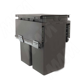 Картинка Vibo GLOBE 2.0 M40W Система сортировки и хранения, 2 емкости (28л+28л), креп. фасада, полн.выдв., плавн.закр., направл. Nova Pro, крышка-полка (PG2GME402XLSCGMRF)