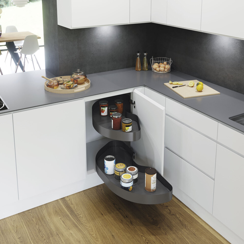 Фото Vauth-Sagel Карусель CORNERSTONE MAXX PLANERO, распашной фасад 600 мм, левая, антрацит