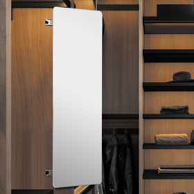 Картинка Duslar Выдвижное поворотное зеркало VANDA, 323х50х1003 мм, бронза