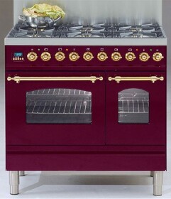 Картинка ILVE PD096NE3/BUG красный бургундский (фурн. латунь)
