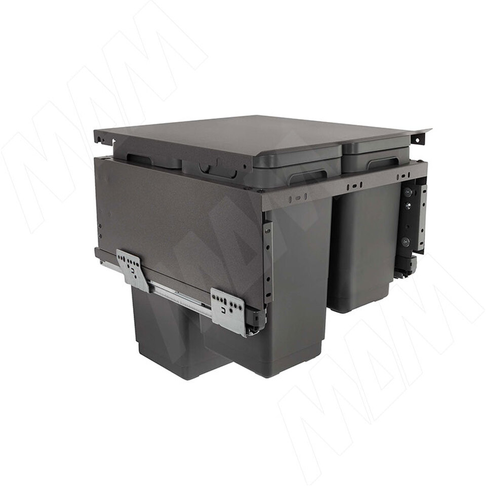 Фото Vibo GLOBE 2.0 M50W Система сортировки и хранения, 3 емкости (30л+10л+9л), креп. фасада, полн.выдв., плавн.закр., направл. Nova Pro, крышка-полка (PG2GME503SCGMRF)