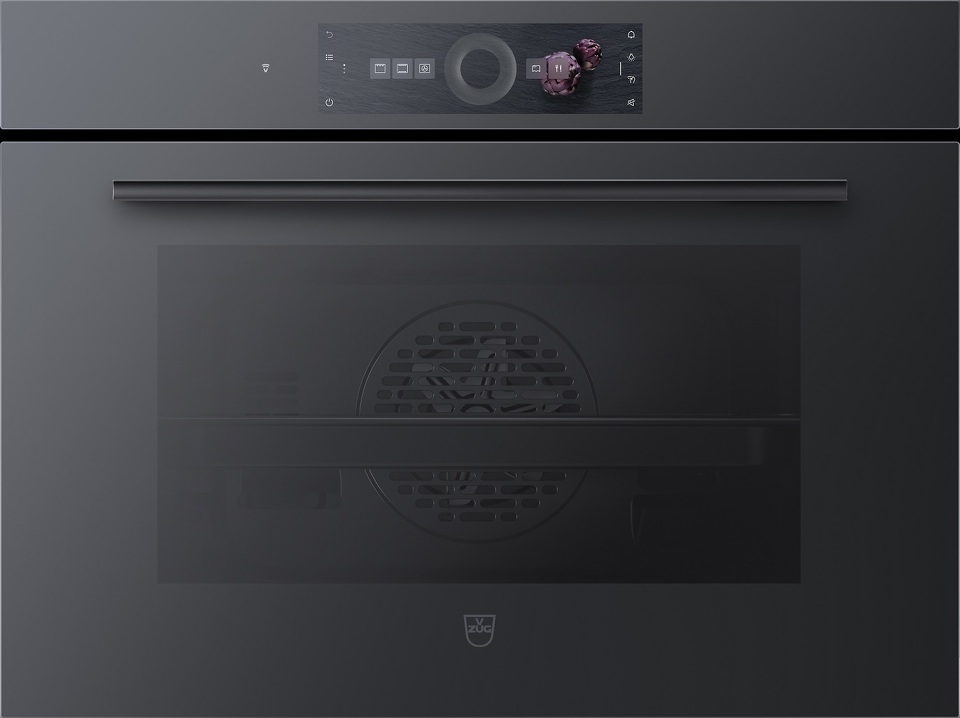 Фото Электрический духовой шкаф V-ZUG Combair V6000 45 C6T-21050 черное стекло