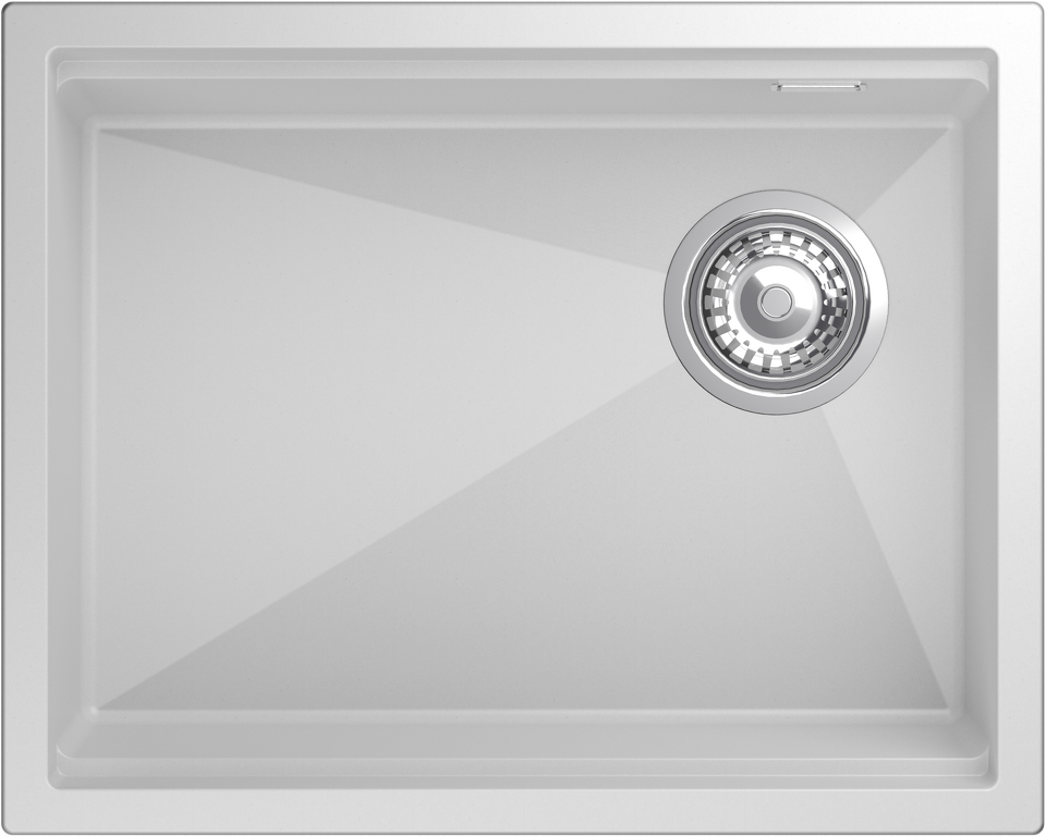 Фото Гранитная мойка Rivelato LINO 554-R 1-чаш 550*440 Белый 101