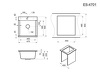 Превью картинка Кварцевая мойка GRANULA ES-4701, АЛЮМИНИУМ, кухонная мойка, кварц, ESTETICA #5