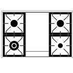 Превью картинка Центр варочный ILVE P09FNE3/MGP матовый графит (фурн. медь) #2