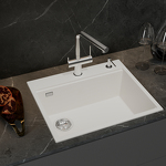 Превью картинка Гранитная мойка Rivelato TESORO 605-L 1-чаш 600*510 Белый 101 #3
