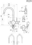 Превью картинка Смеситель для кухни GRANULA 5169, ПИРИТ #3