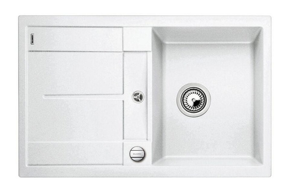 Фото Гранитная мойка Blanсo METRA 45 S-F SILGRANIT PuraDur белый с клапаном-автоматом