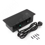 Превью картинка PULSE ПОП-АП Выдвижной блок розеток, 265*118 мм, 2 розетки, 1 USB, 1 USB Type-C, быстрая зарядка, беспроводная зарядка, черный, POP-UP (PU-S-2S1A1C-FW-BL) #2