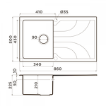 Превью картинка Гранитная мойка Omoikiri Yasugata 86-GR Tetogranit/leningrad grey #2