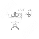 Превью картинка PULSE Крючок двухрожковый никель матовый (HK.04.SN) #3