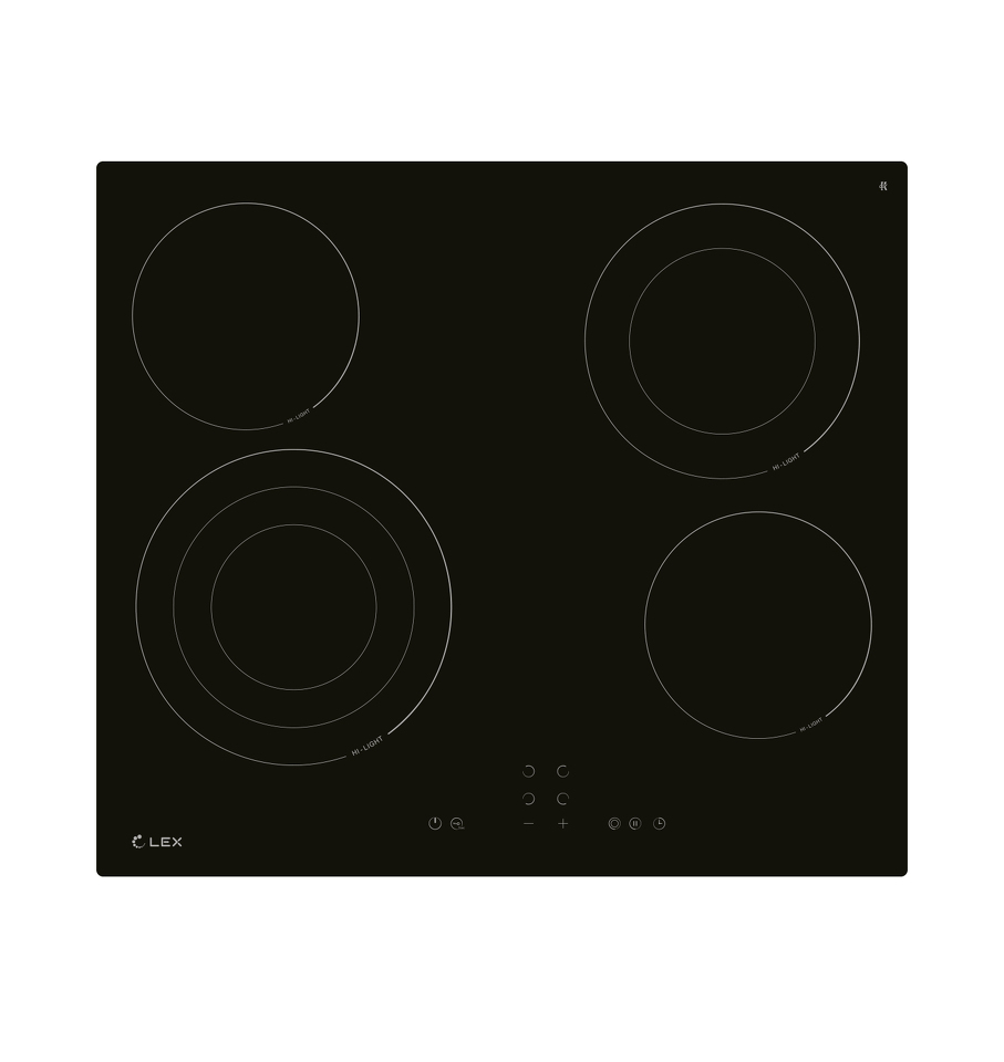 Фото Электрическая варочная панель Lex EVH 642B BL панель стеклокерамическая электрическая