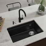 Превью картинка Гранитная мойка Rivelato LINO 654-R 1-чаш 650*440 Черный 502 #3