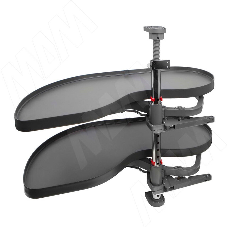 Фото Vibo FLY MOON 3.0 LAMINA, механизм угловой пов., 2 полки, сплошной борт, с доводчиком, графит, левый (FLY3STM2SXVGFSE1)