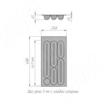Превью картинка Gollinucci DESIGN Лоток кухонный для столовых приборов для ящика c фасадом 300 мм, цвет серый металлик (6738MT25PZ) #5