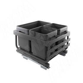 Картинка Vibo KOMBI 2.0 MINI M45W Система сортировки и хранения, 3 емкости (16л+7л+7л), креп. фасада, полн.выдв., плавн.закр. направл. Nova Pro (MKOMBI2GME453SCGM)